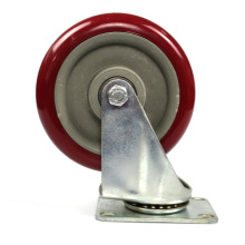 5 inch noiseless medium plate swivel jujube red  PVC casters